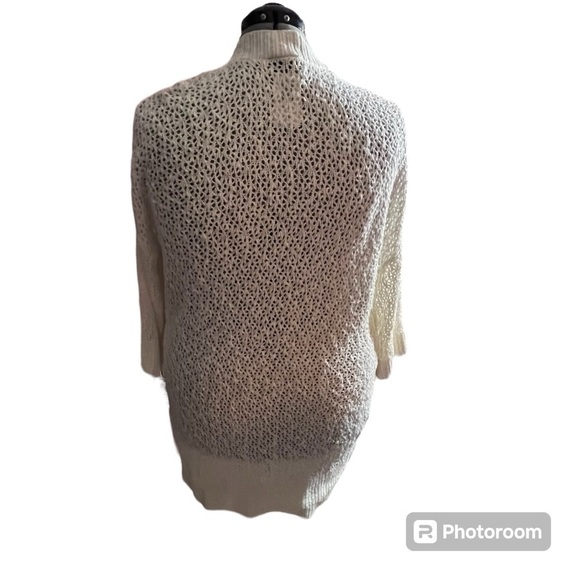 Torrid boho  festival Open Stitch Cardigan cream long line base layer Sweater 2X - Picture 3 of 8